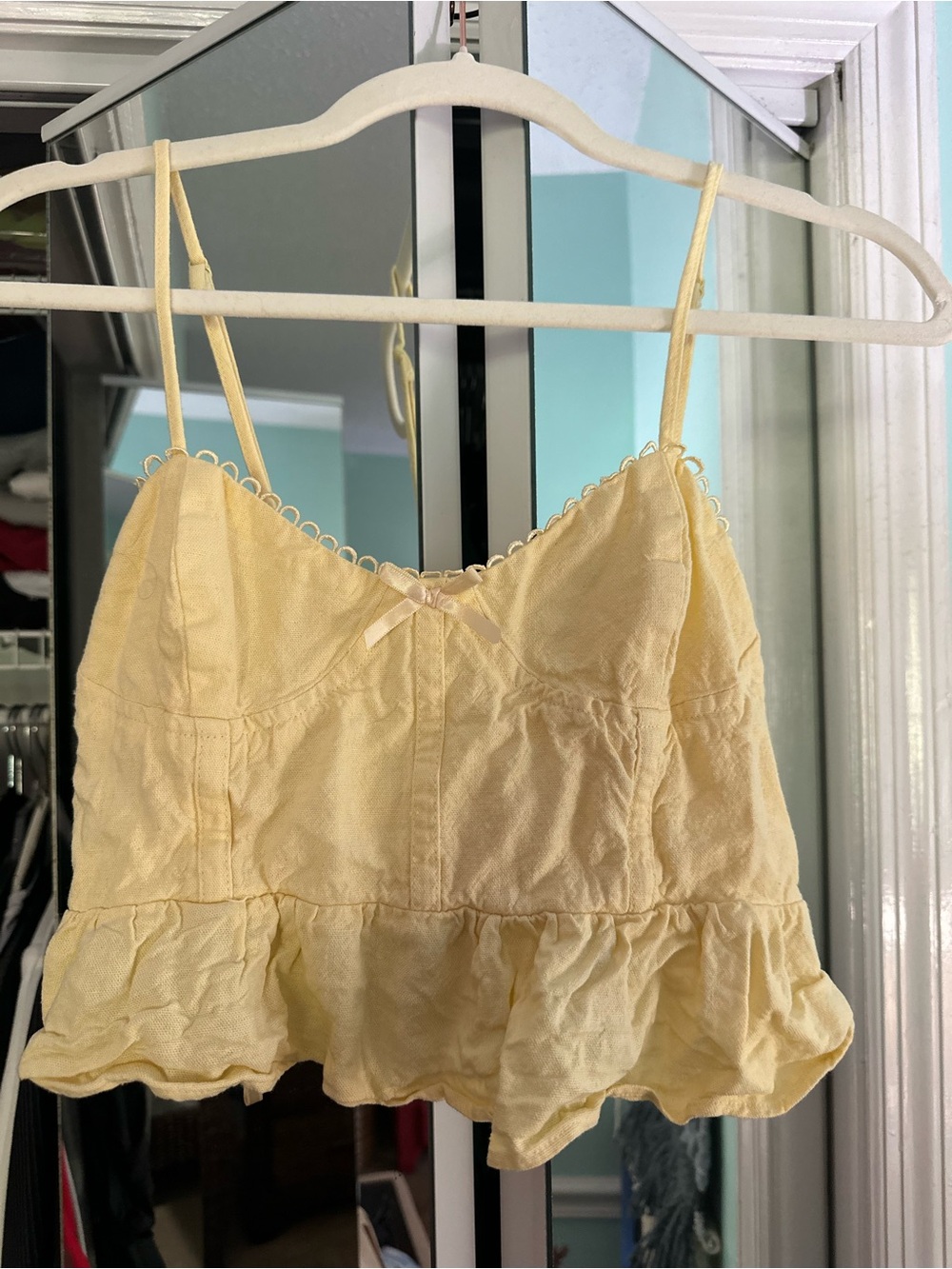 Altar’d State Yellow Cropped Camisole Top